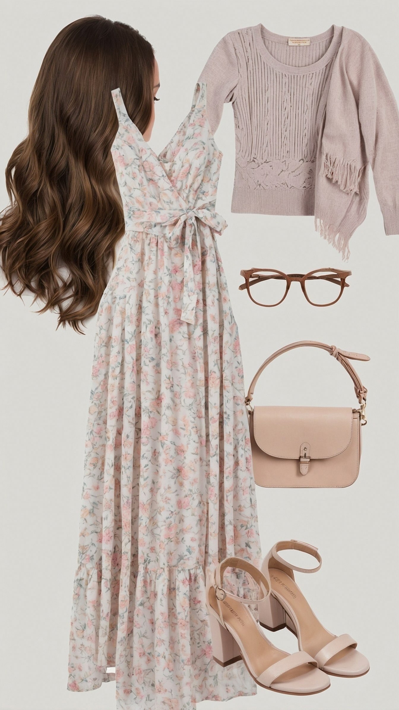 Soft floral print, tied waist, tiered hem