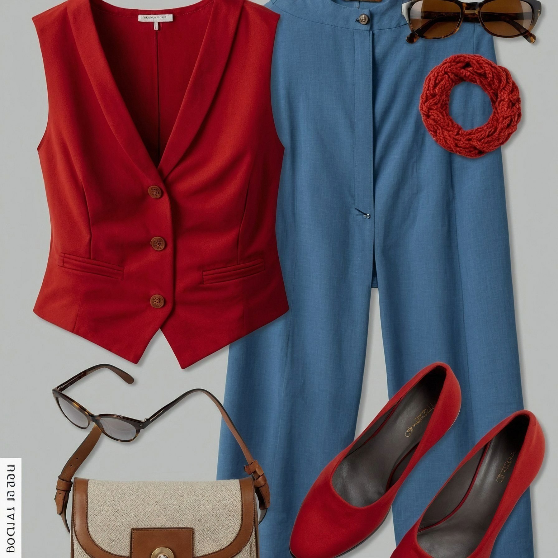 Red Vest Outfit: A Study in Textural Contrast
