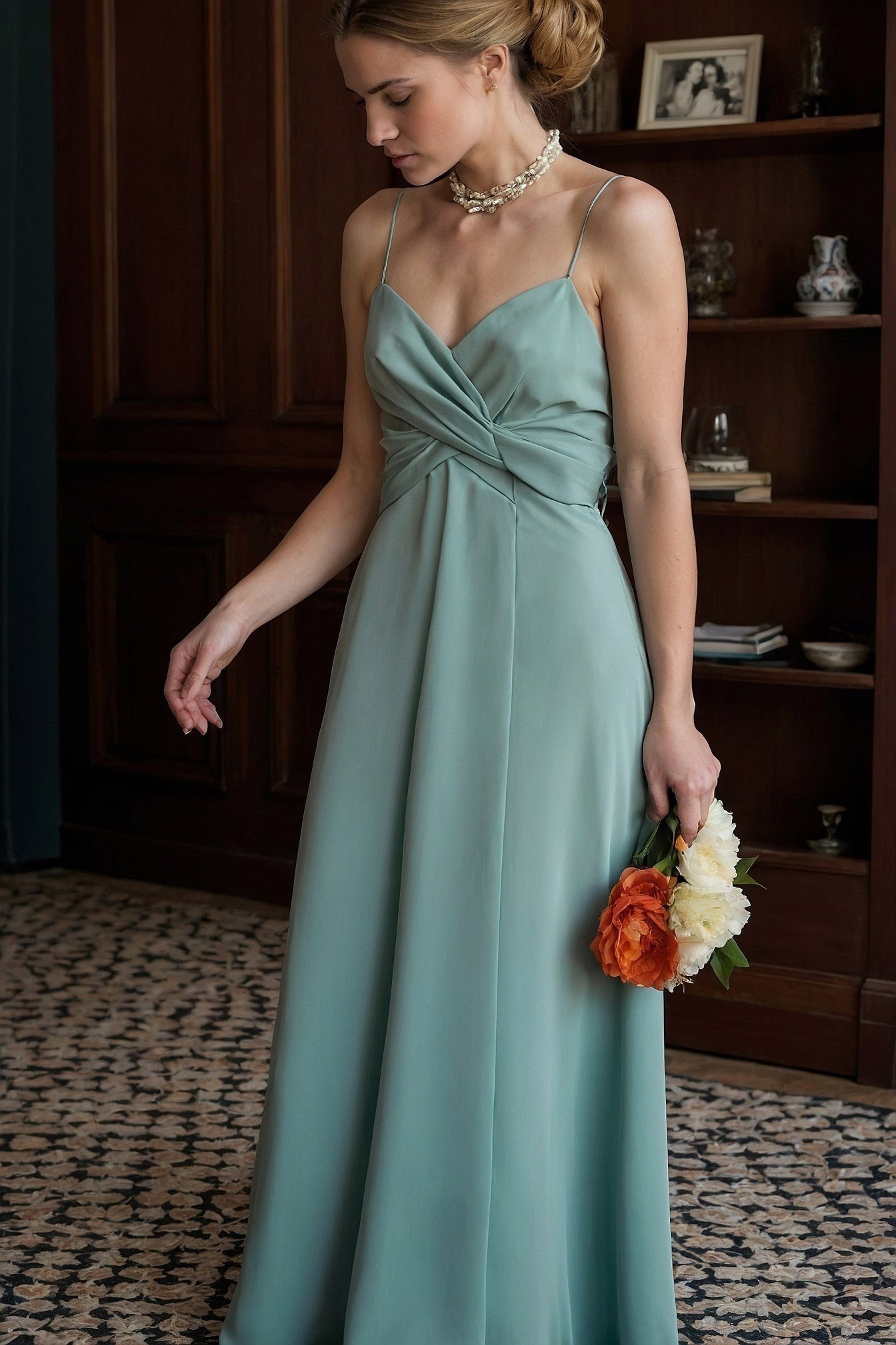 Soft Gown Drapes in Gentle Hues