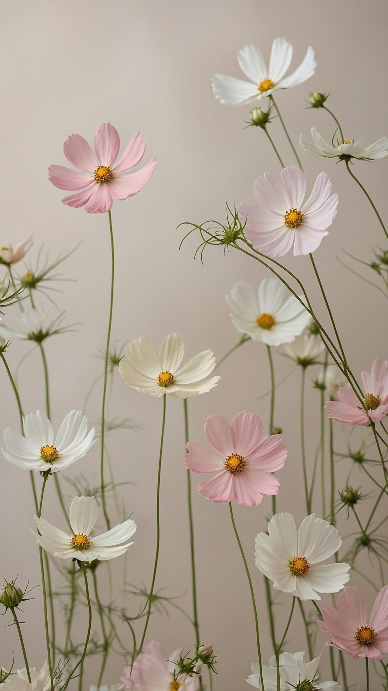 Soft pink and cream cosmos bloom