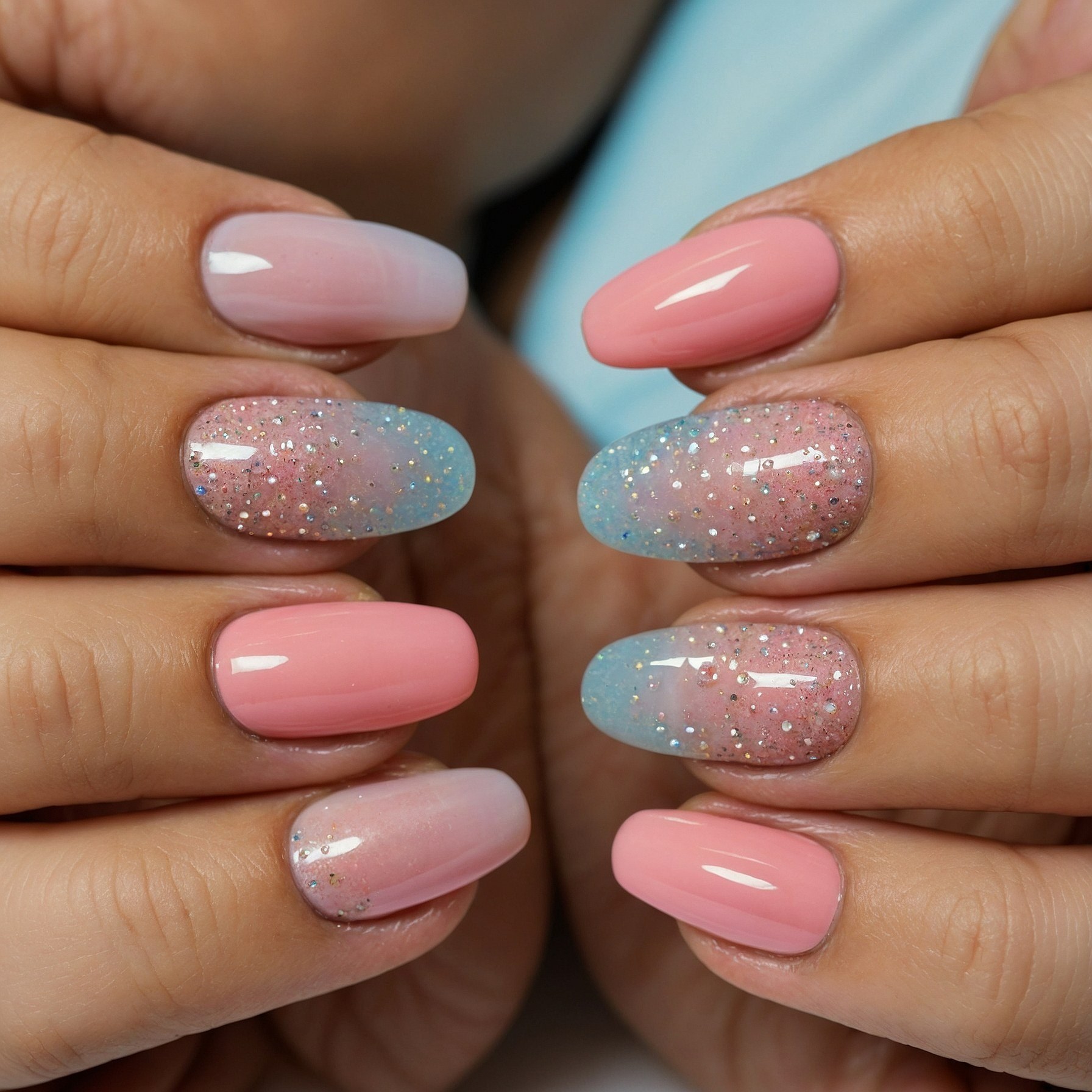 Ombre Nails with a Touch of Sparkle