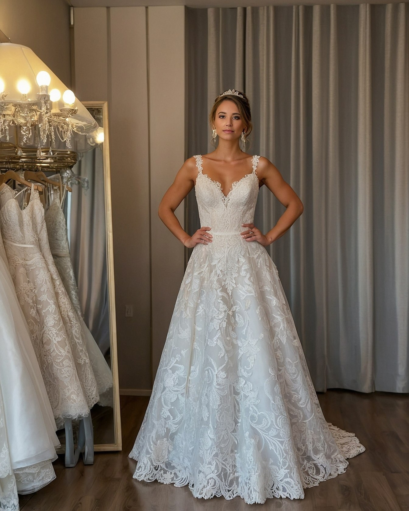 Lace Overlay on a Full A-Line Skirt