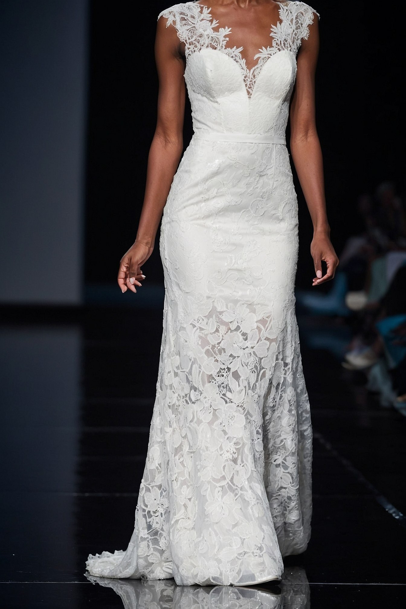 Lace Overlay and Sweetheart Neckline Detail