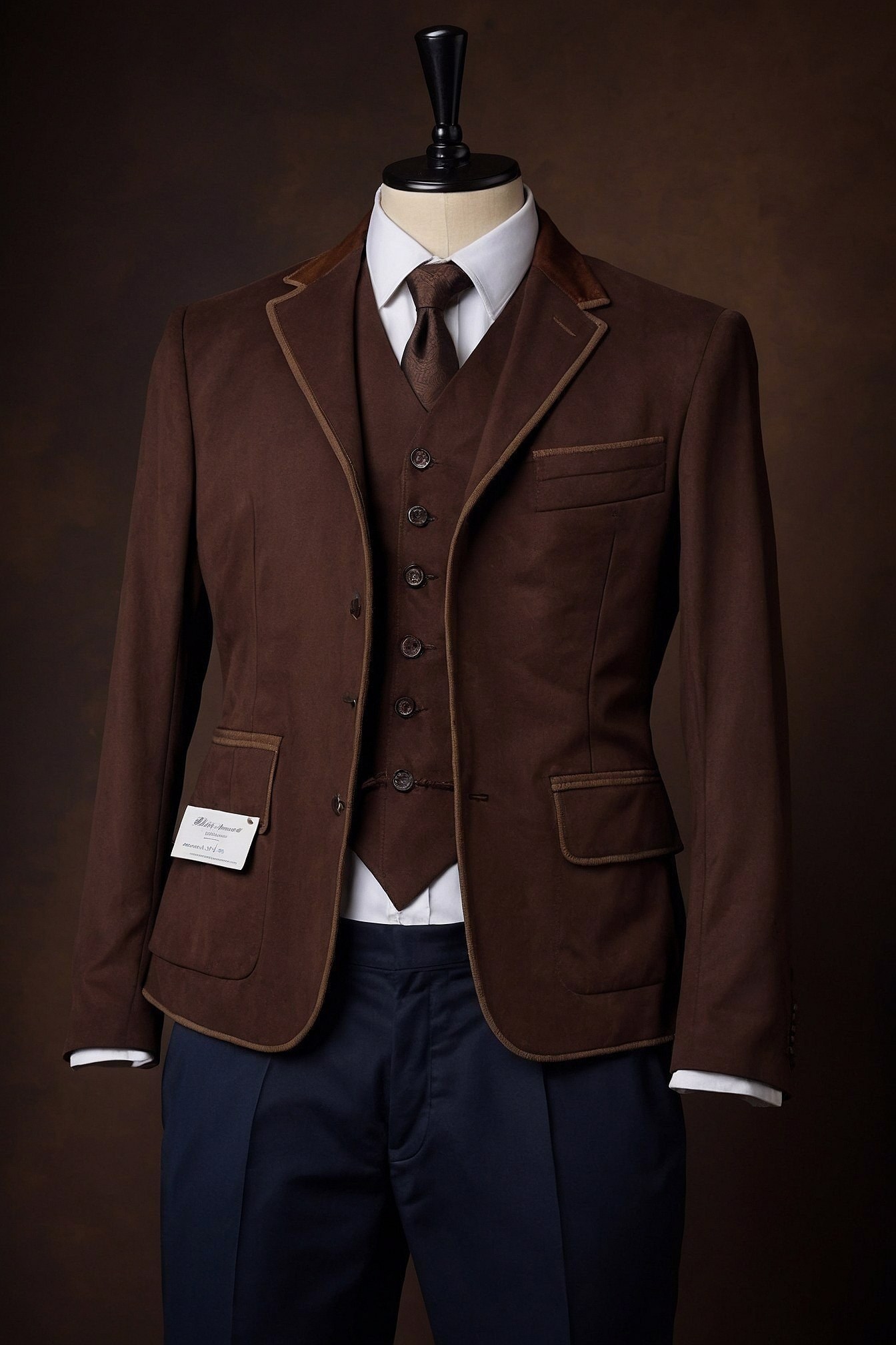 Rich brown corduroy jacket texture