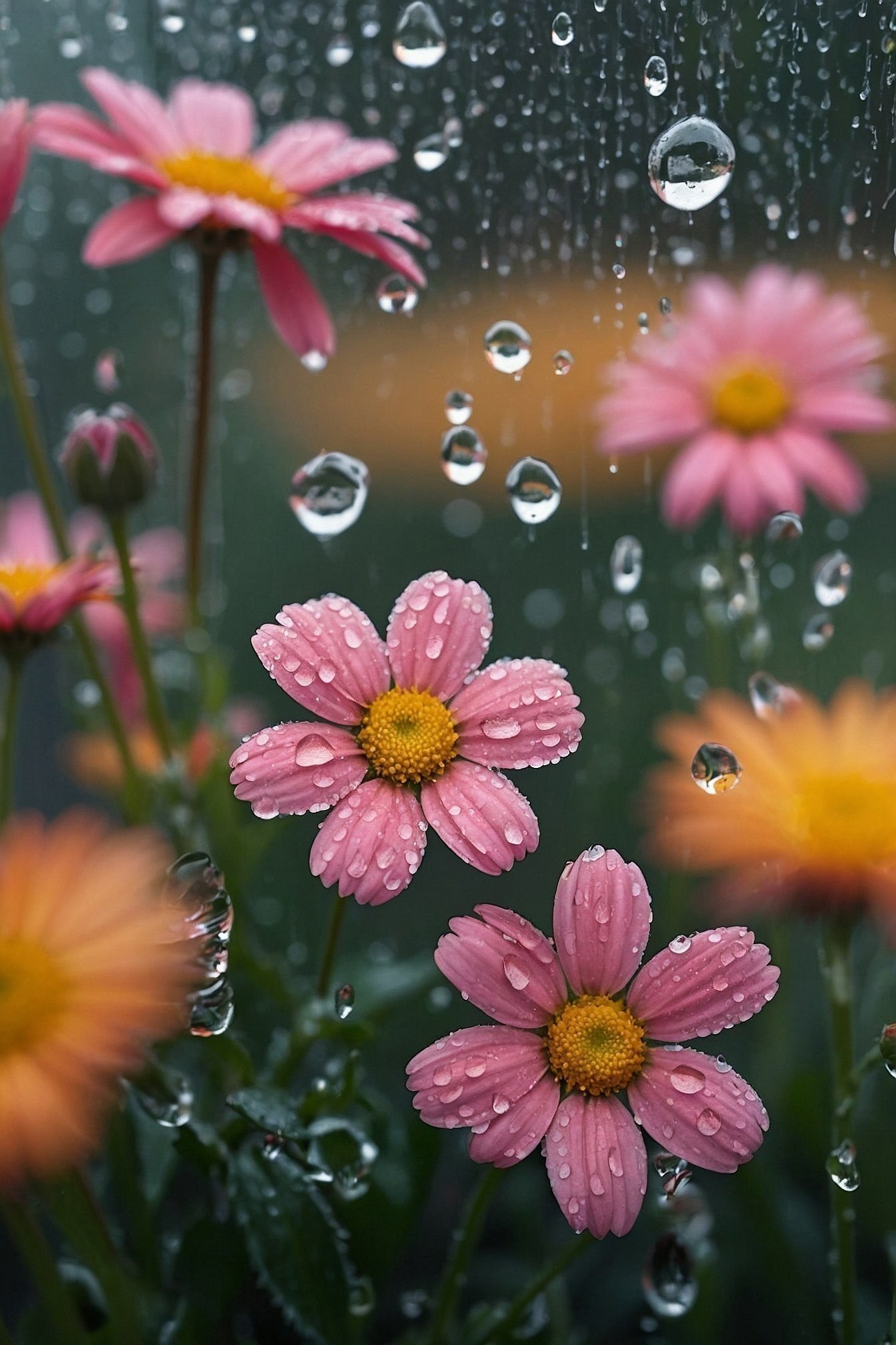 Rainy Daisy Wallpapers for Desktop and Mobile Screens