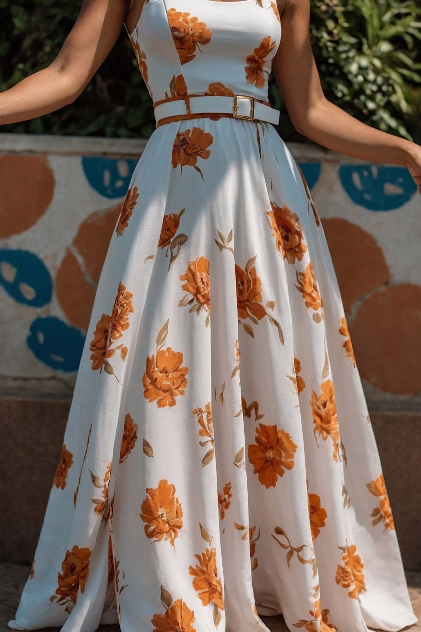 Styling a Belted White Floral Maxi Dress for Summer