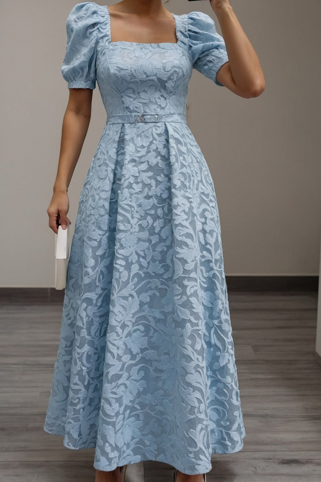 Styling Structured Midi Dresses with Square Necklines