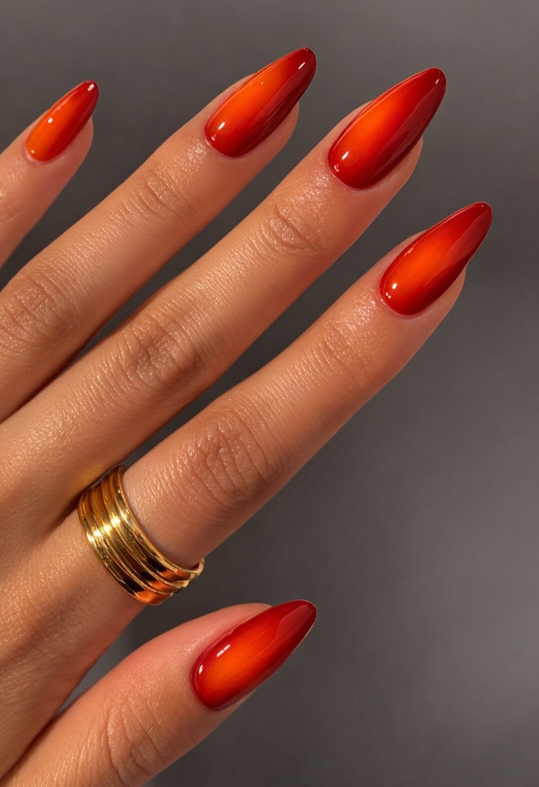 Stunning Almond Ombre Red Nails And Simple Gradient Ideas