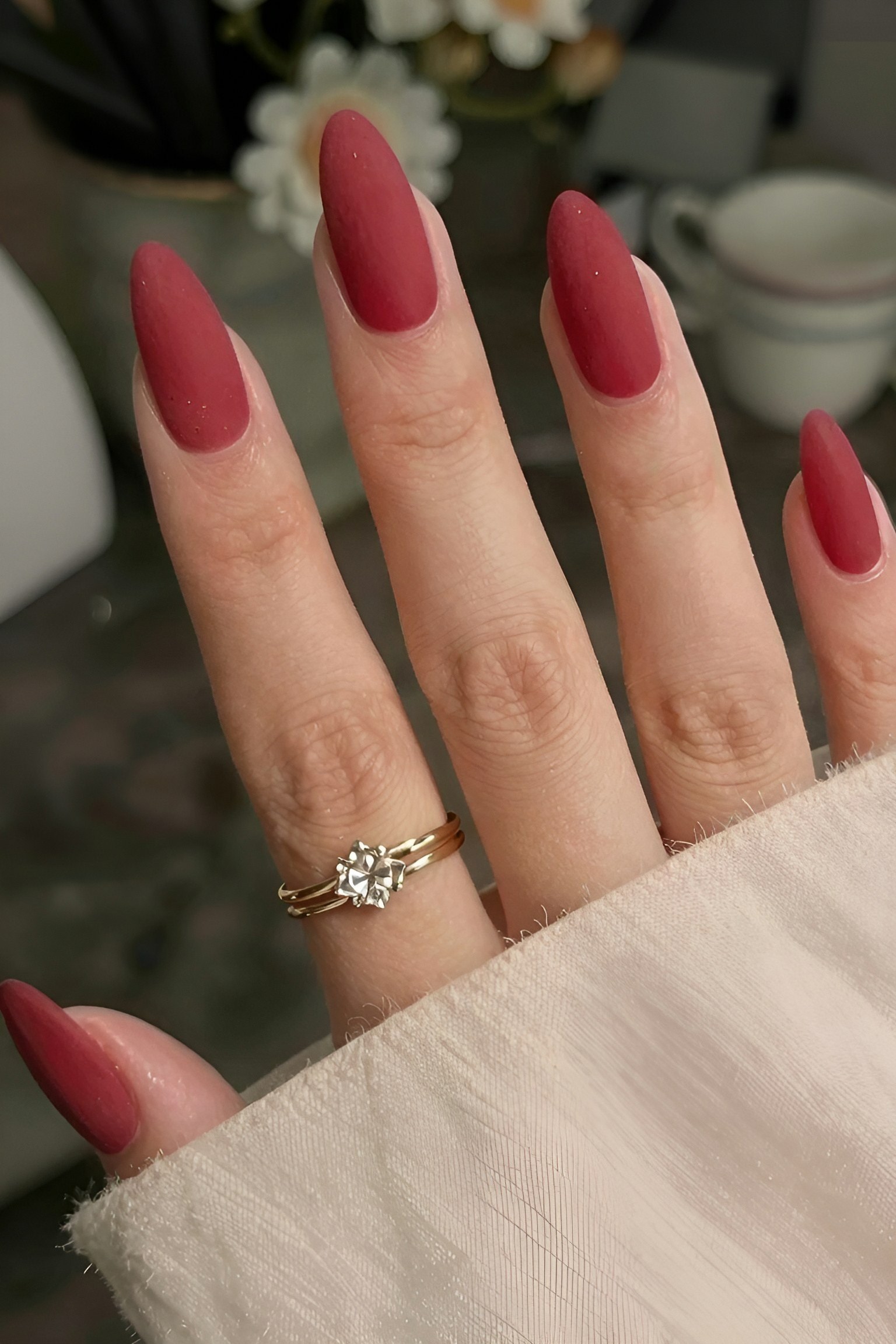 Simple Matte Red Nails for Minimalist Style