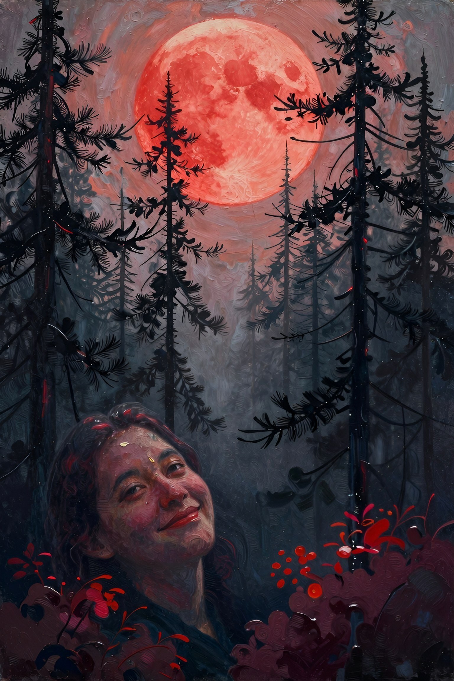 Adding a Red Moon Fantasy Forest Wallpaper to Your Phone
