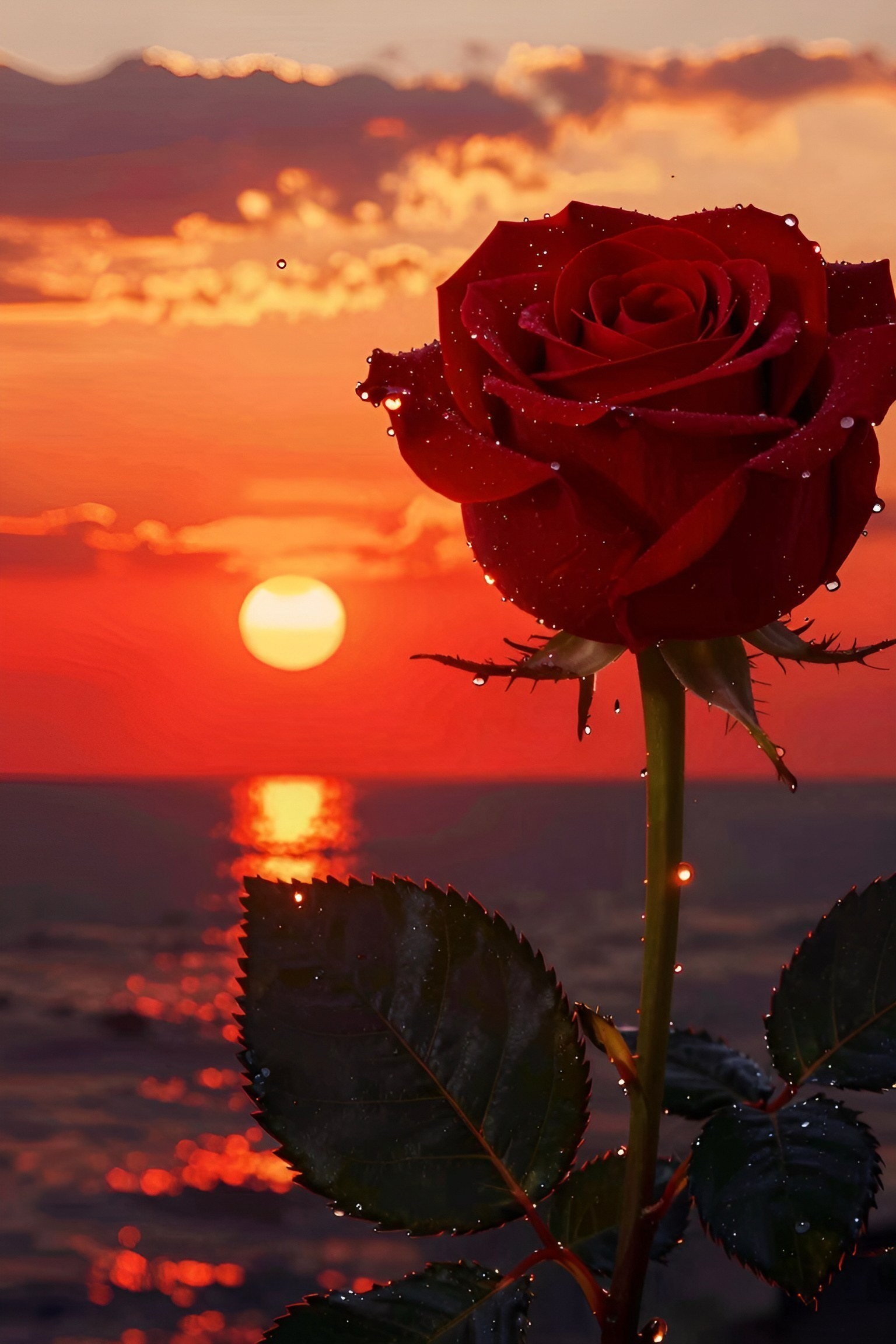 Choosing a Rose in Sunset Lockscreen for Your Phone