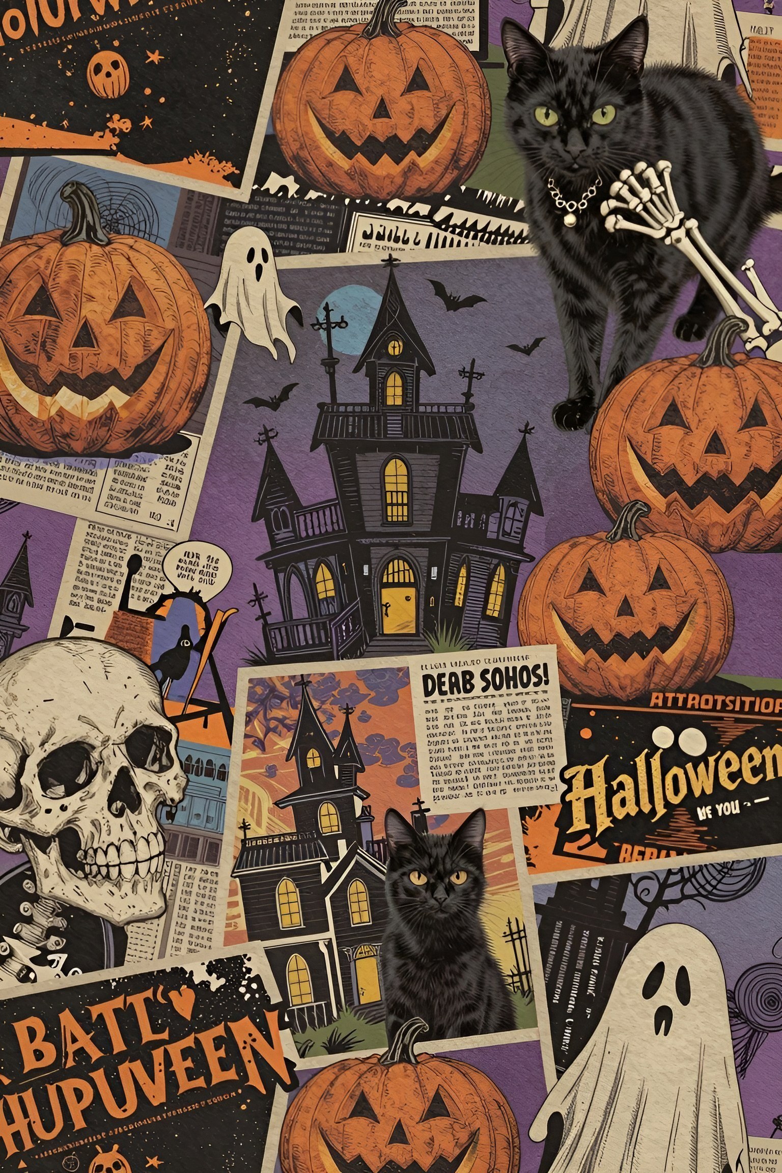 Choosing a Vintage Collage Halloween Wallpaper for Your iPhone