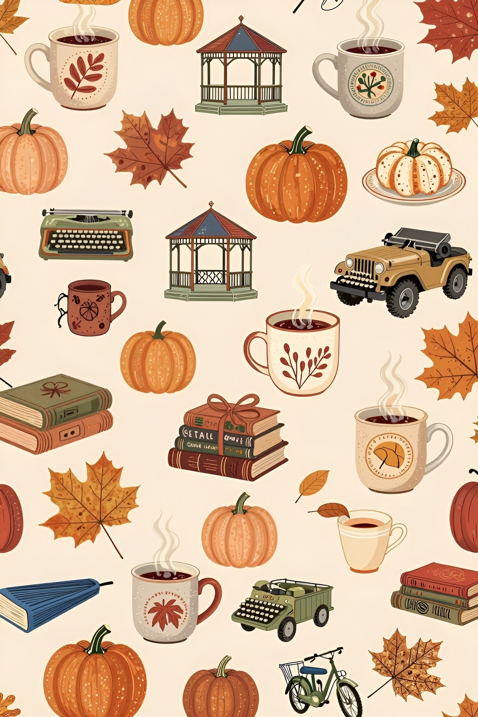 Town Square Icon Wallpaper Featuring Iconic Small Town Symbols