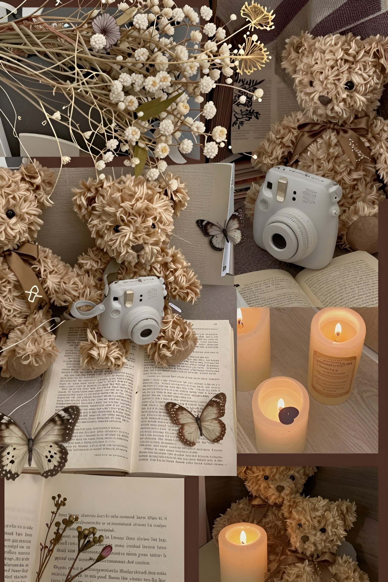 Creating a Nostalgic Teddy Bear Phone Wallpaper Collage