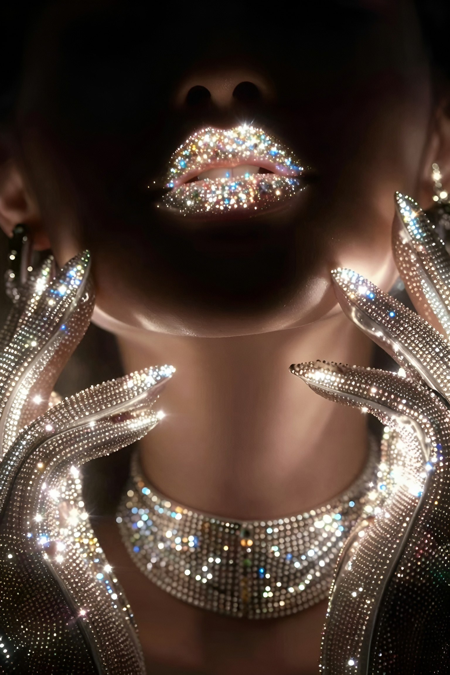 Setting Up Diamond Lip Makeup for Phone Wallpapers