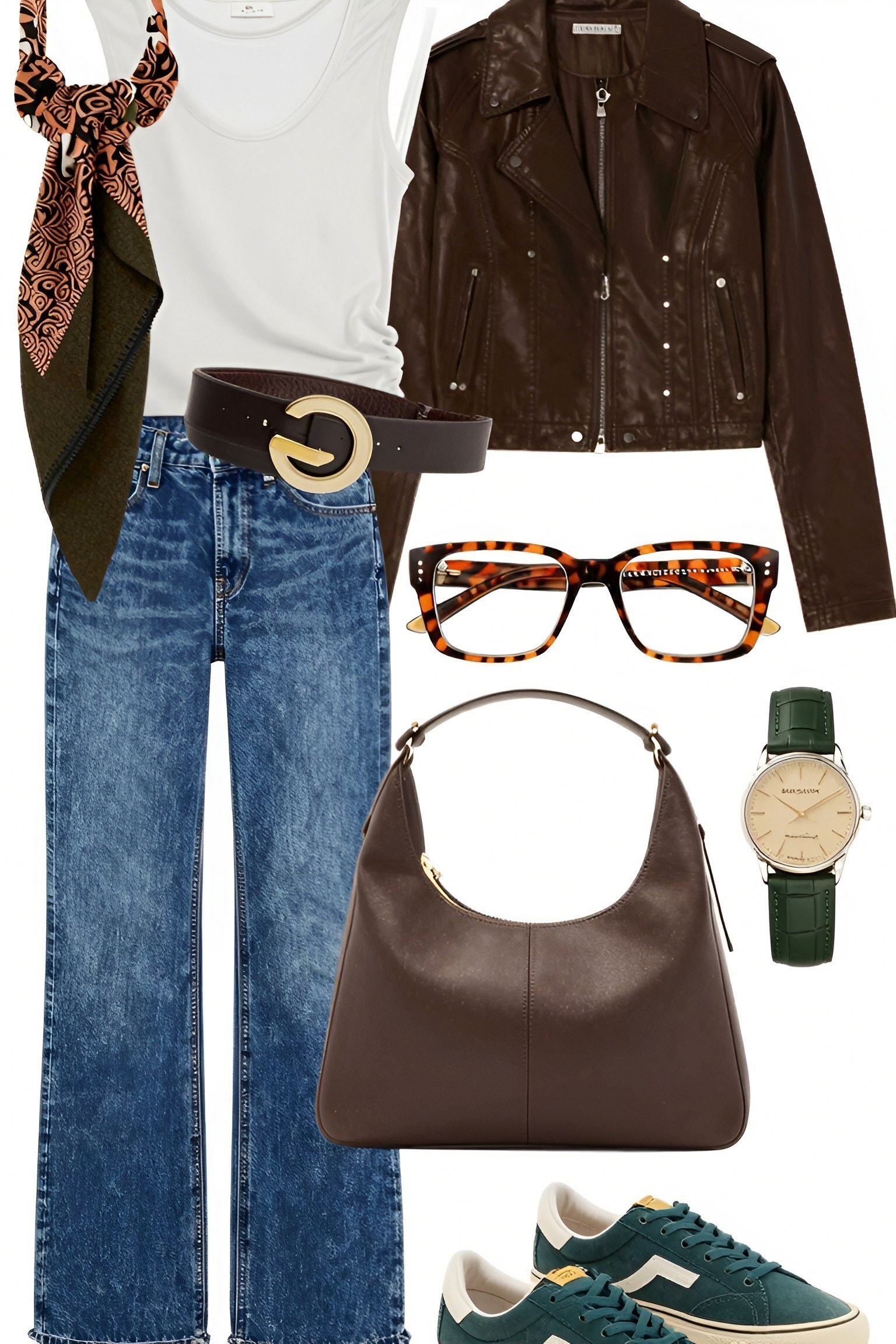 Pairing a Simple Leather Jacket With Everyday Denim