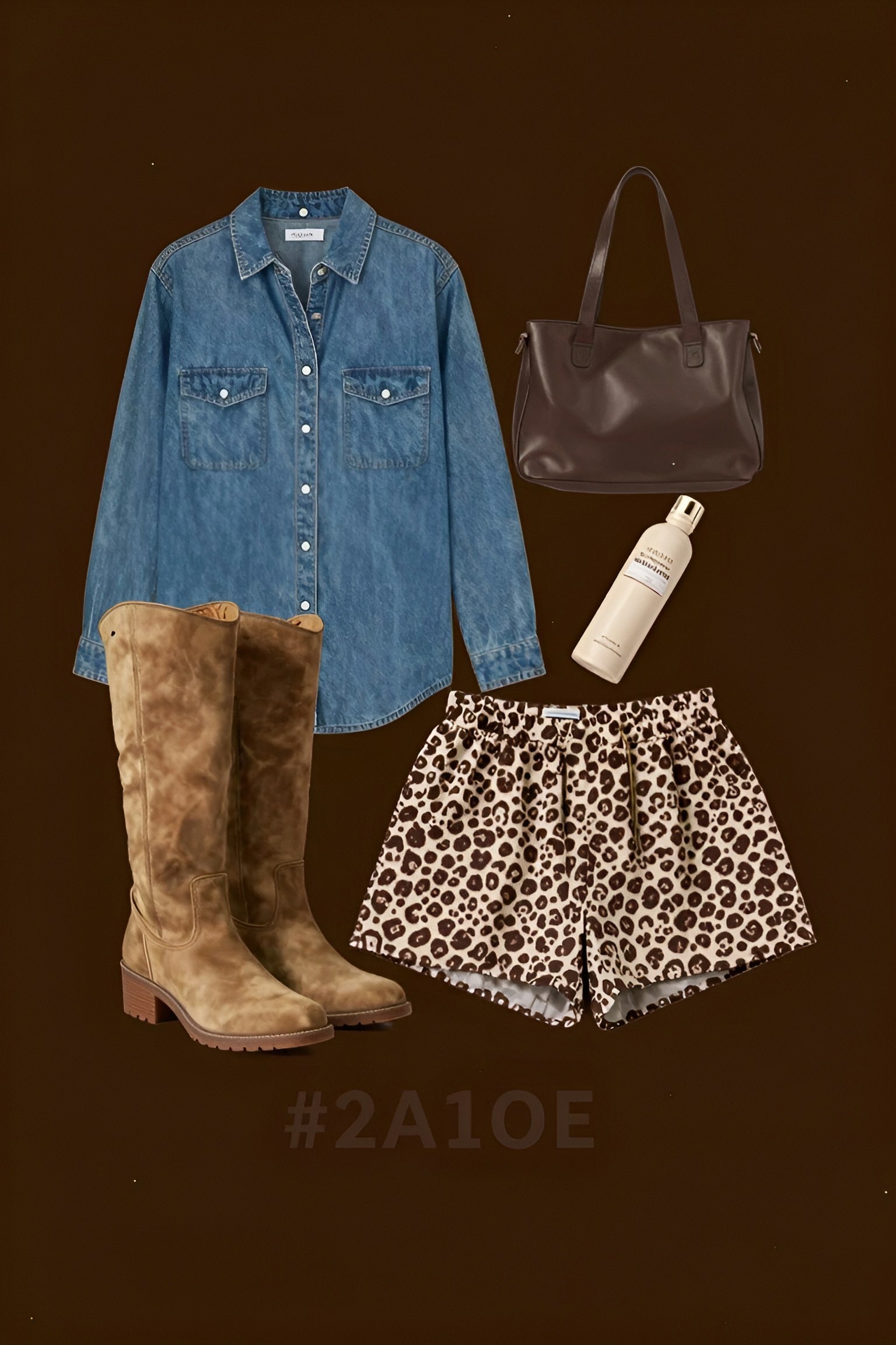 Pairing Denim Shirts with Bold Print Shorts