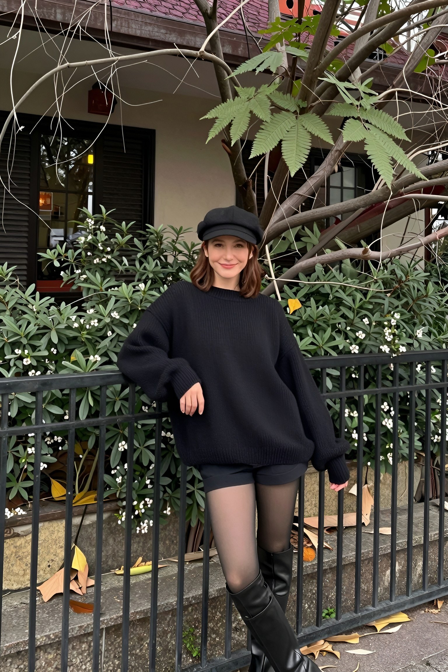 Styling an Oversized Black Sweater for Fall Days