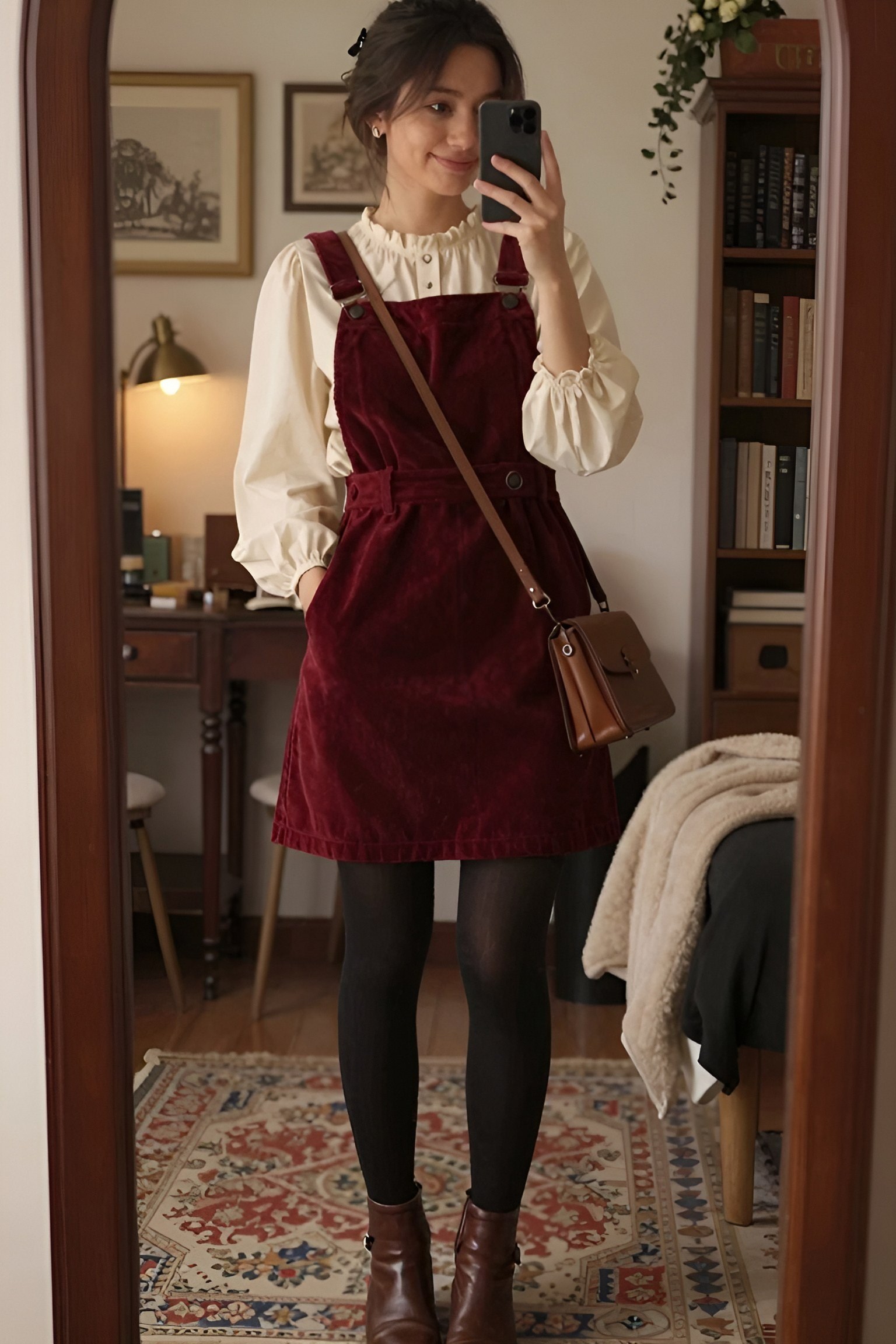Styling Corduroy Pinafores for Autumn Academic Outfits