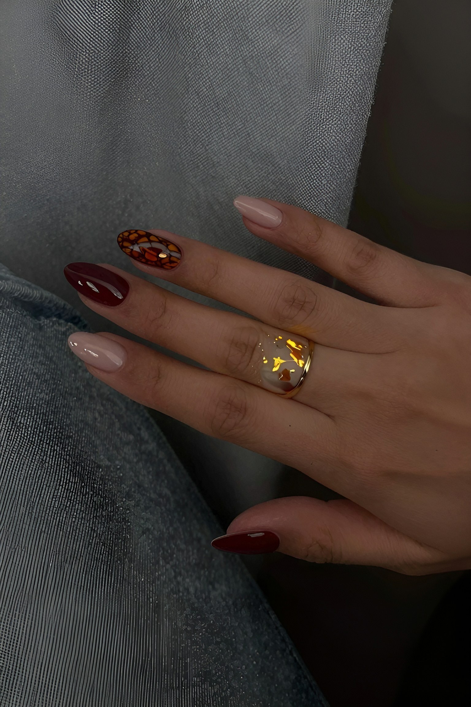 Mixing Burgundy and Tortoise Shell Patterns