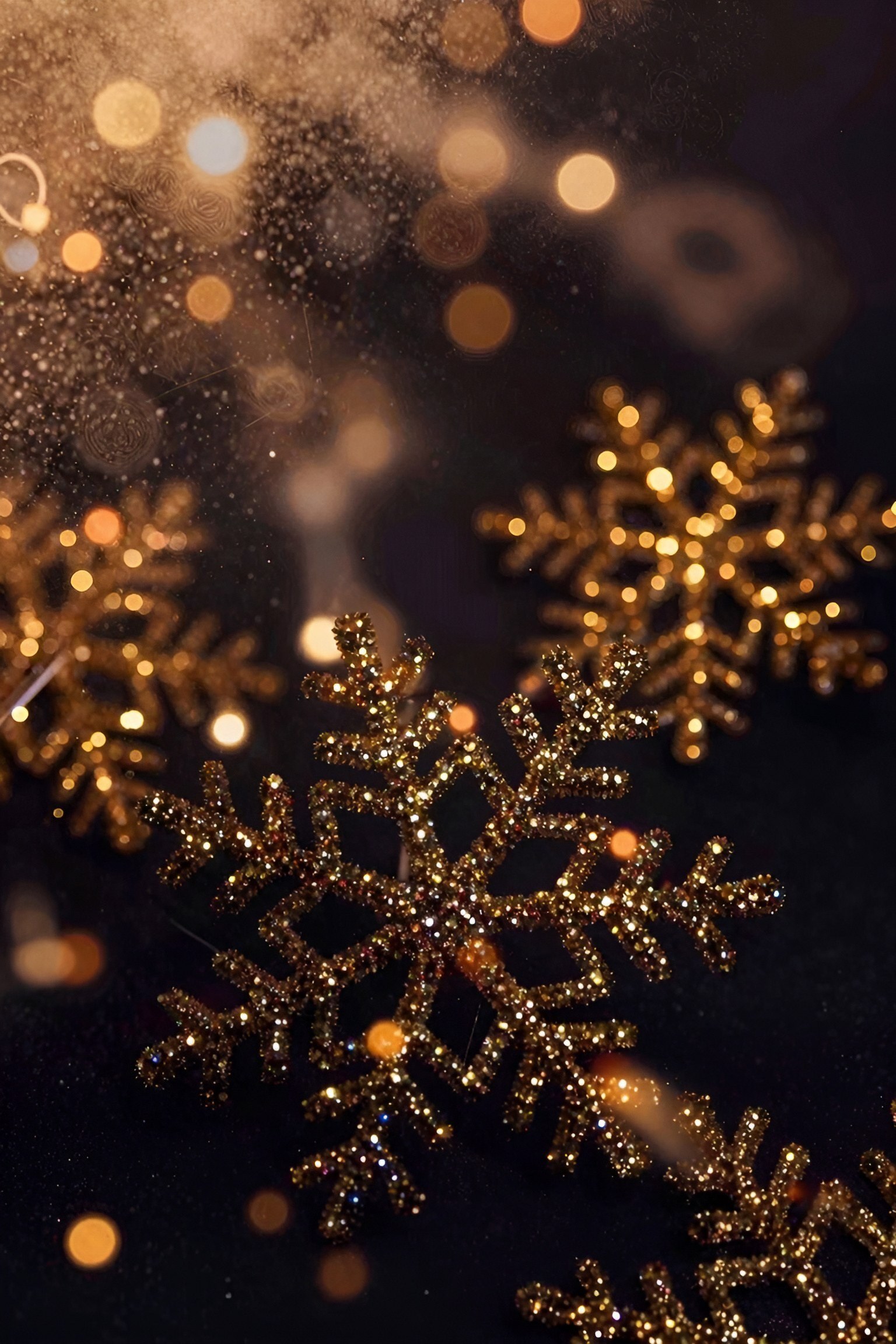 Sparkling Golden Snowflake Lockscreen Themes