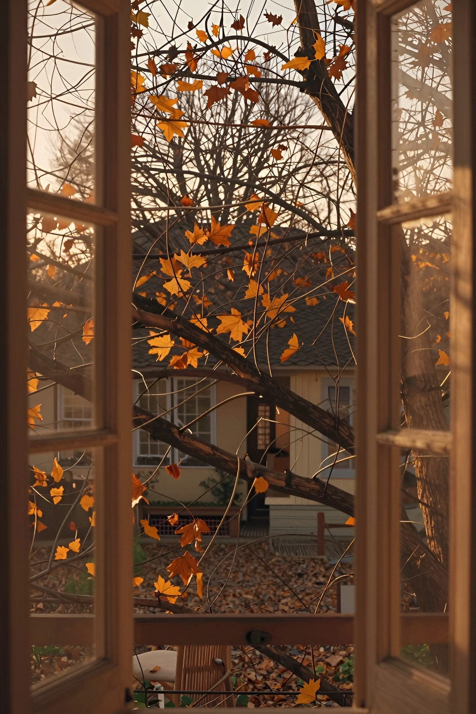 Bringing Autumn Views Indoors Through Window Wallpapers