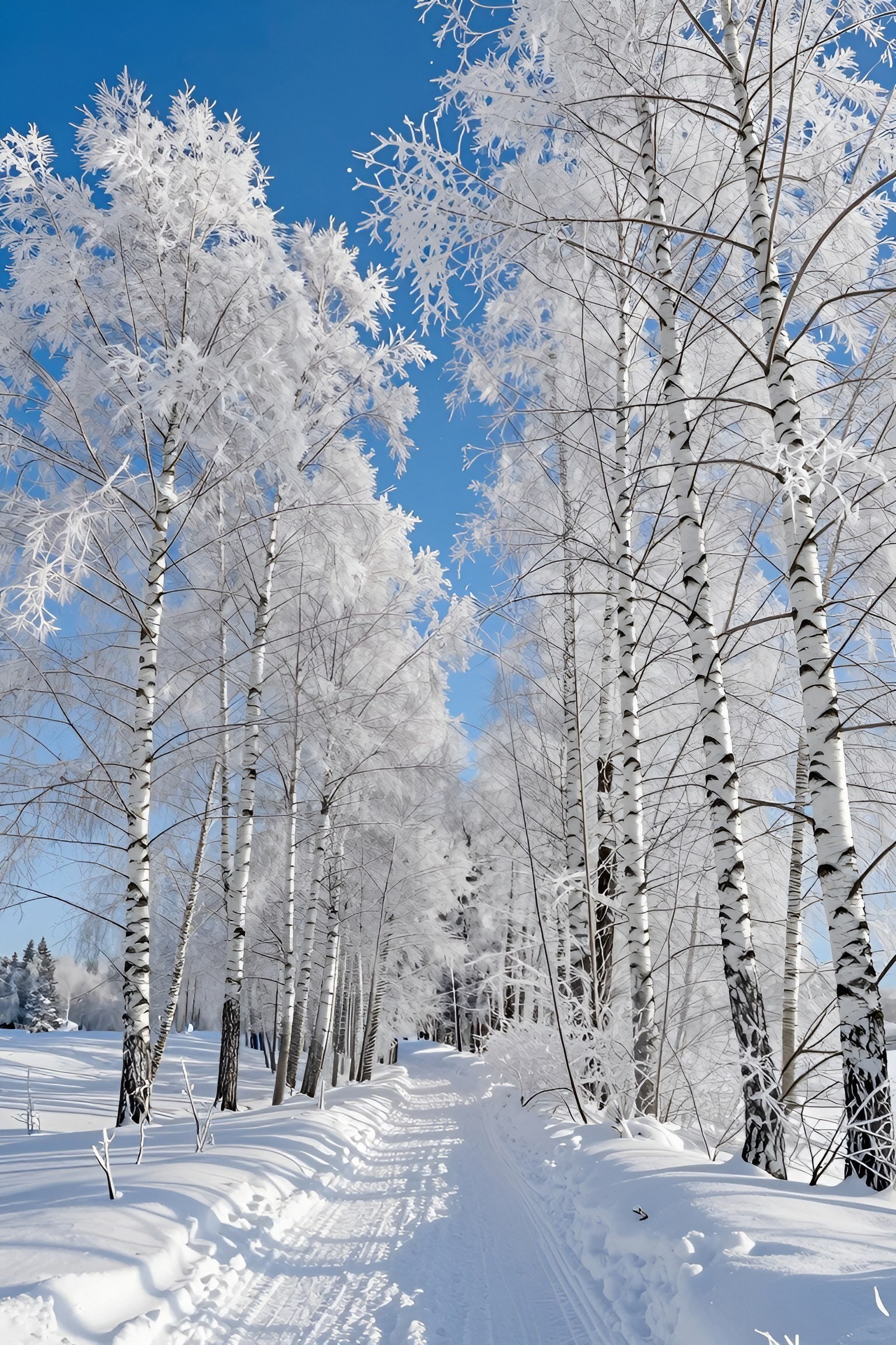 Bringing Frosty Birch Trees to Your Phone Wallpaper