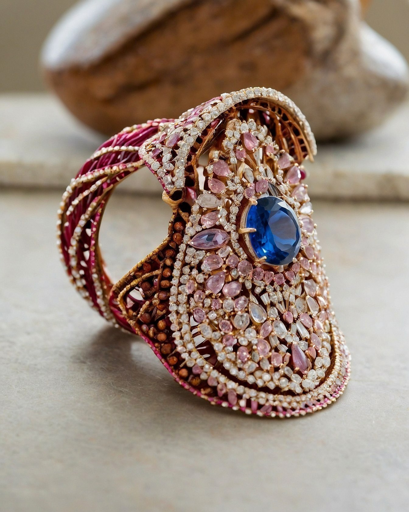 What makes this sculptural cuff so captivating?