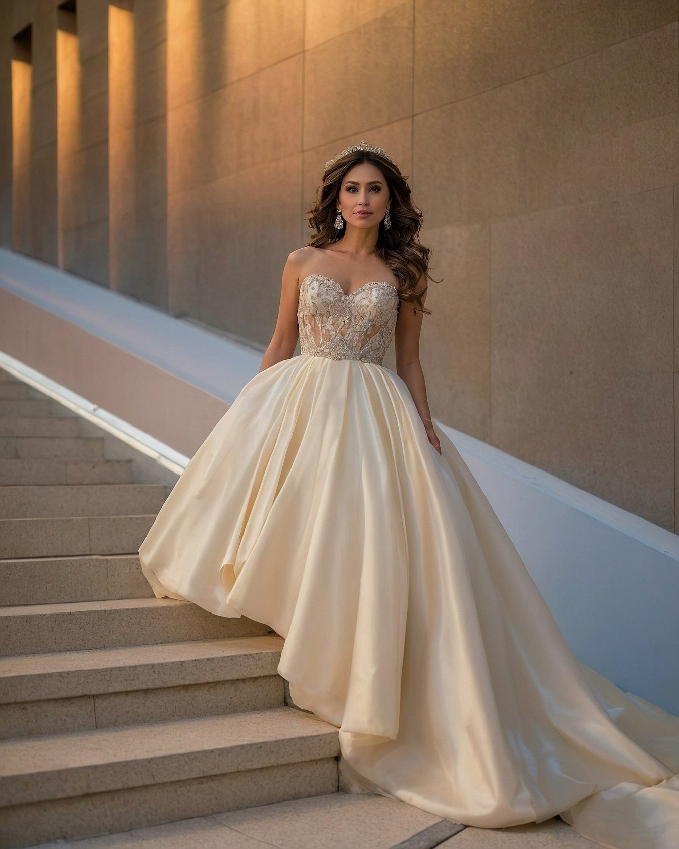 What makes this ballgown so striking?