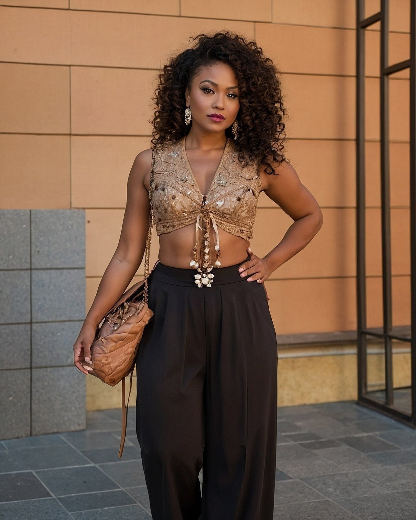 What makes this striking ensemble so captivating?