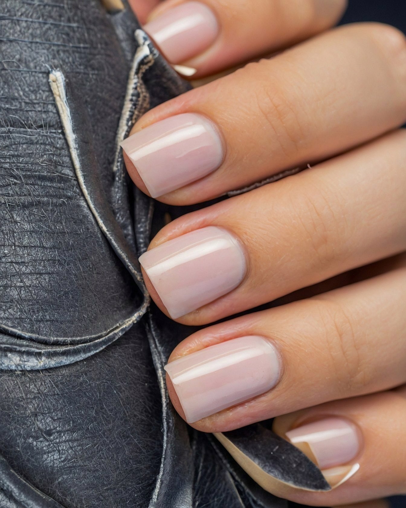 Subtle Neutrals Against Textured Dark Leather