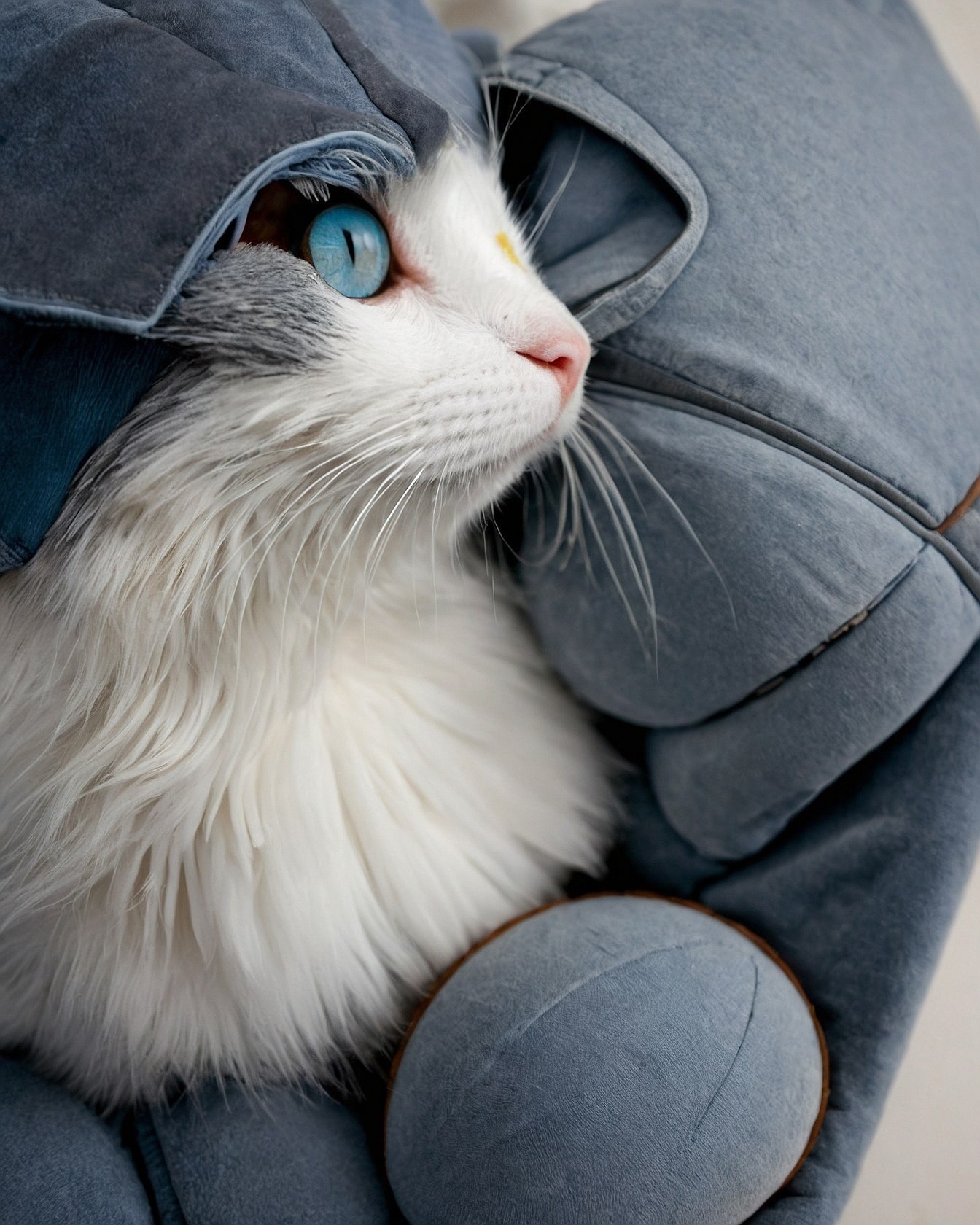 Close-up of a Cat's Striking Blue Eyes