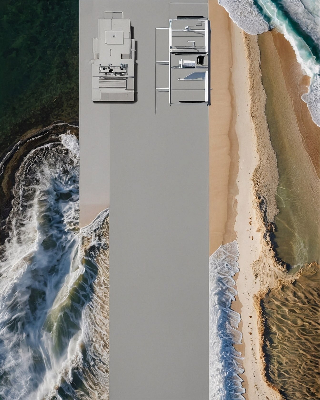 Aerial View of Coastal Textures and Architecture