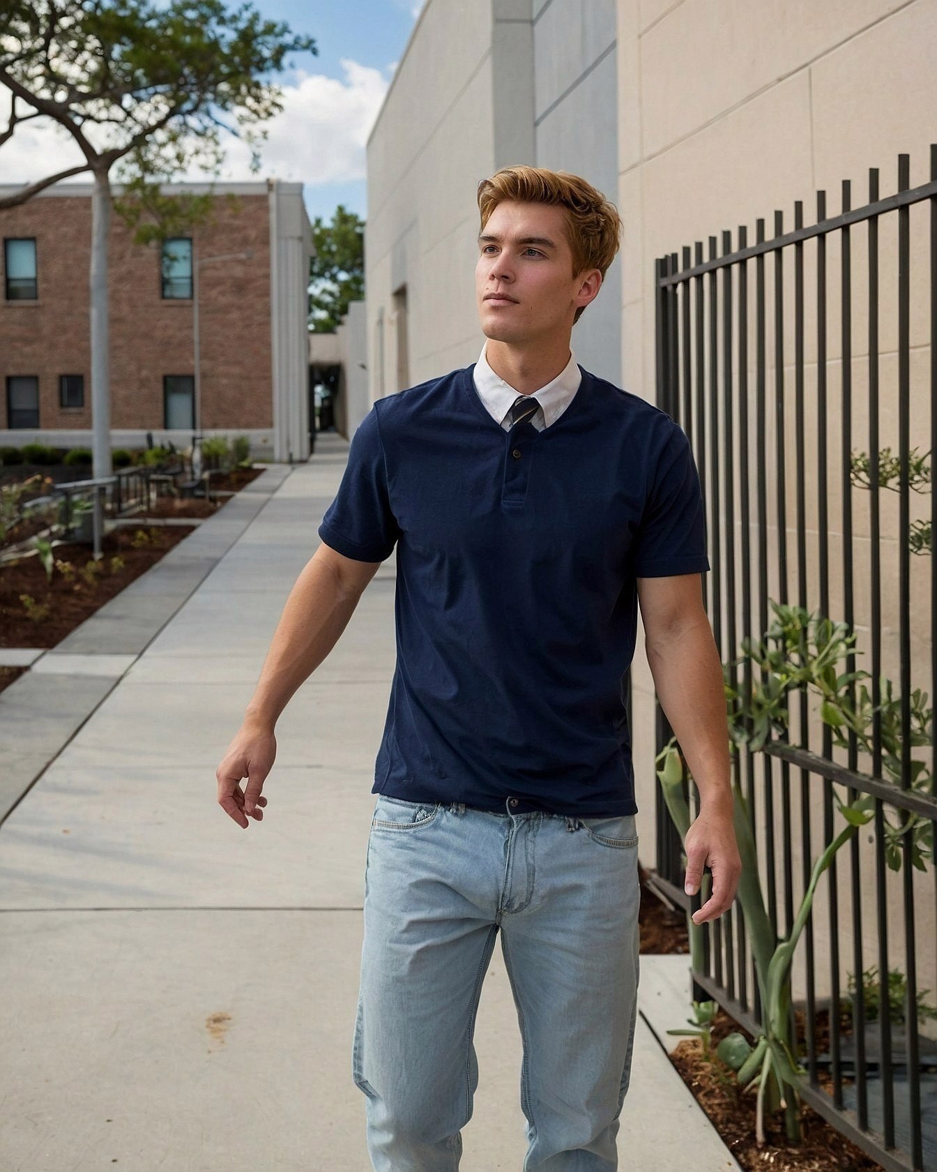 Classic smart-casual polo and denim