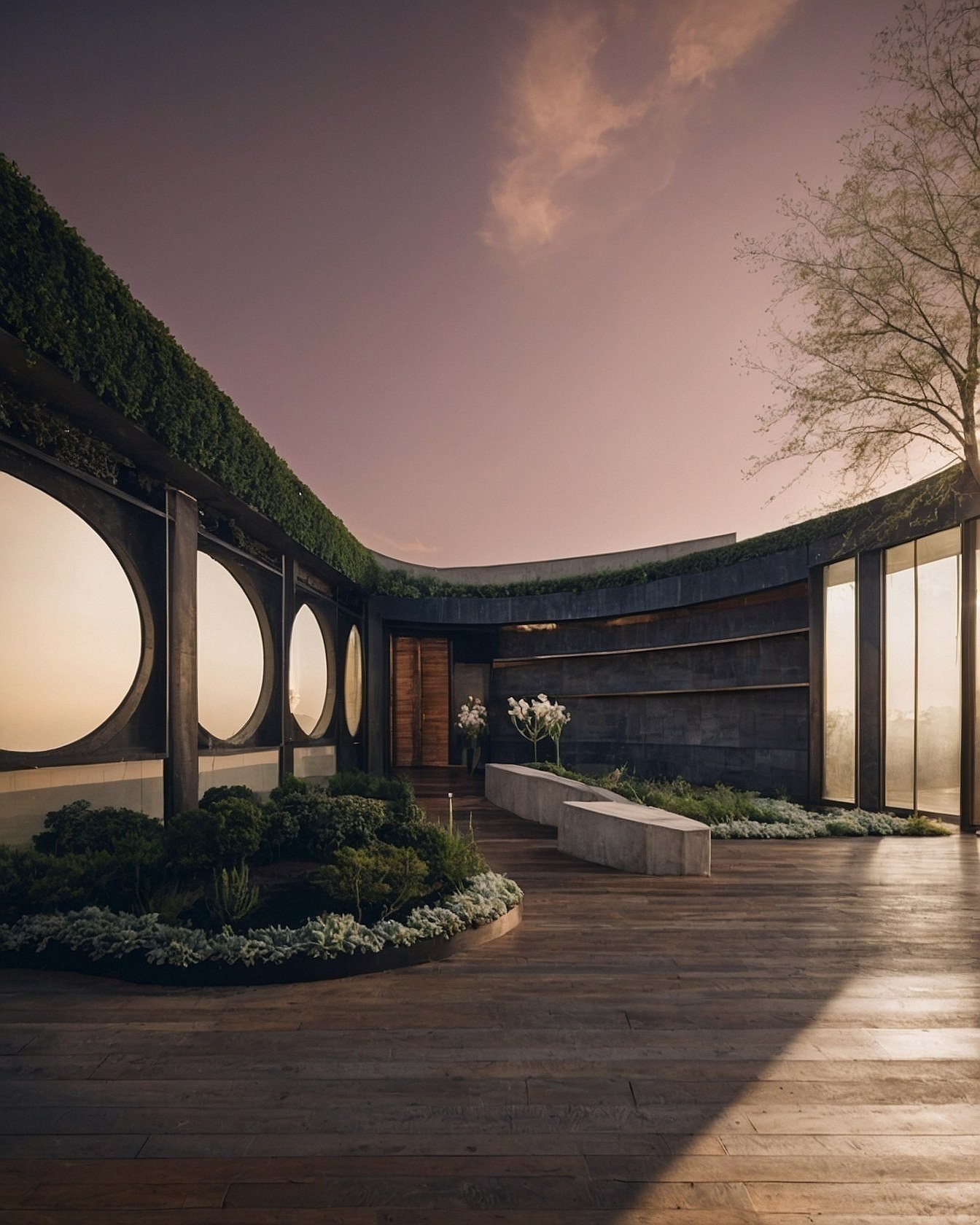 Modern Circular Courtyard Design