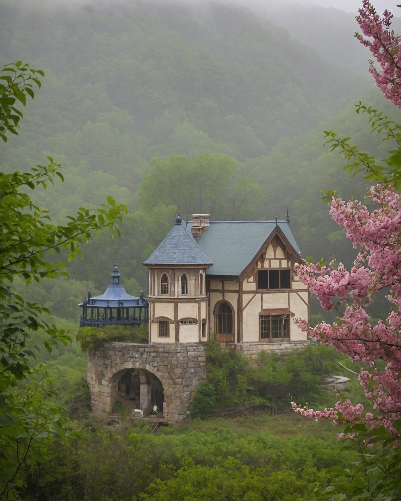 What gives this fairy-tale home its unique allure?