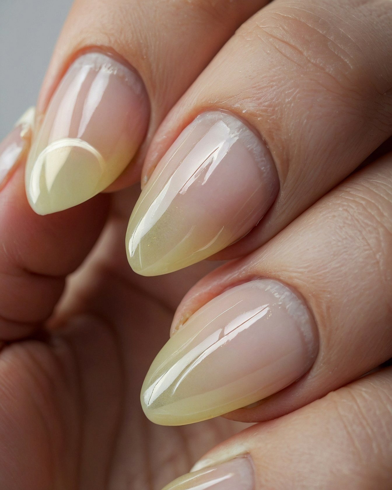 Subtle Gradient Almond Nails with a Hint of Sheen