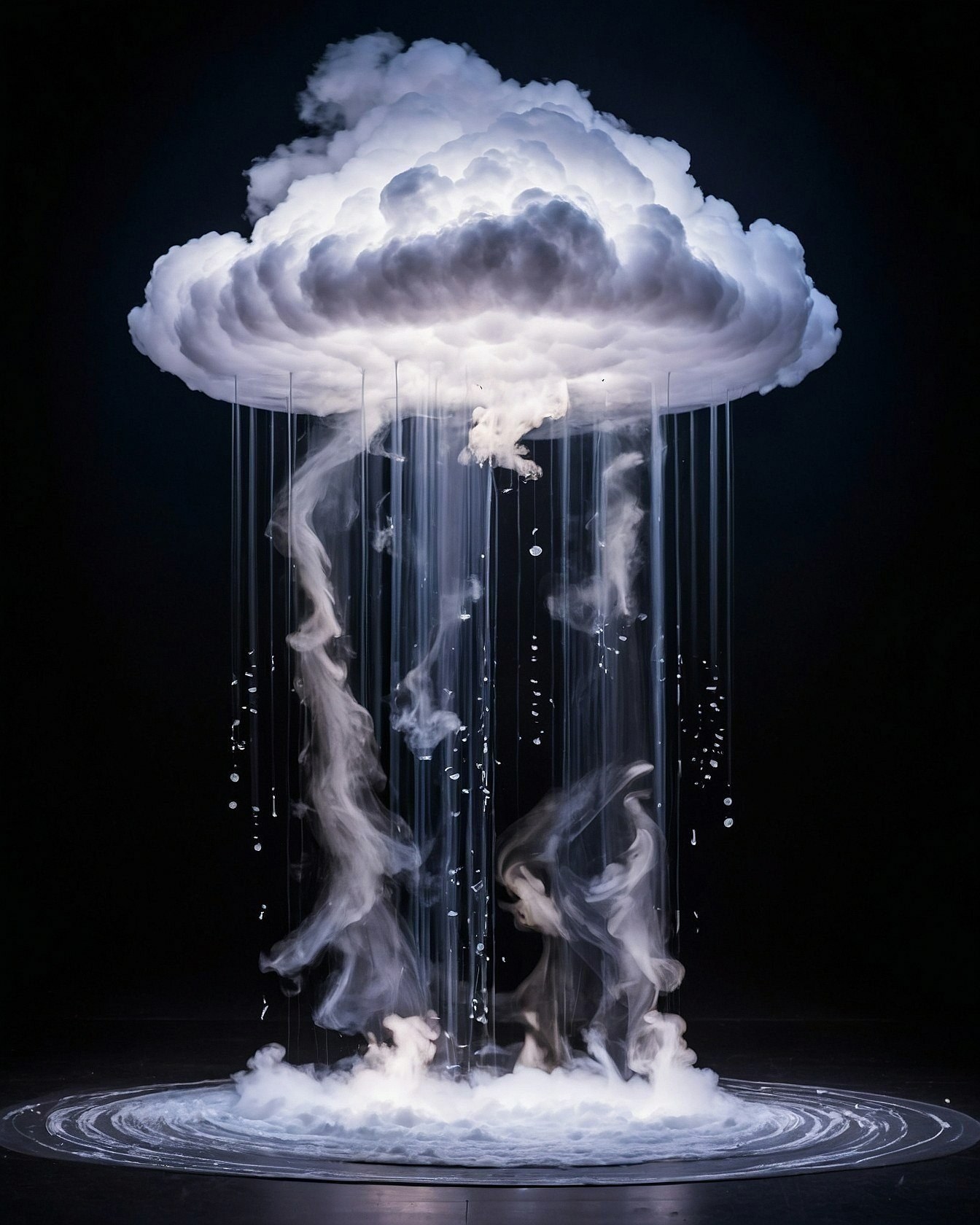 How does this setup mimic a stormy cloud?