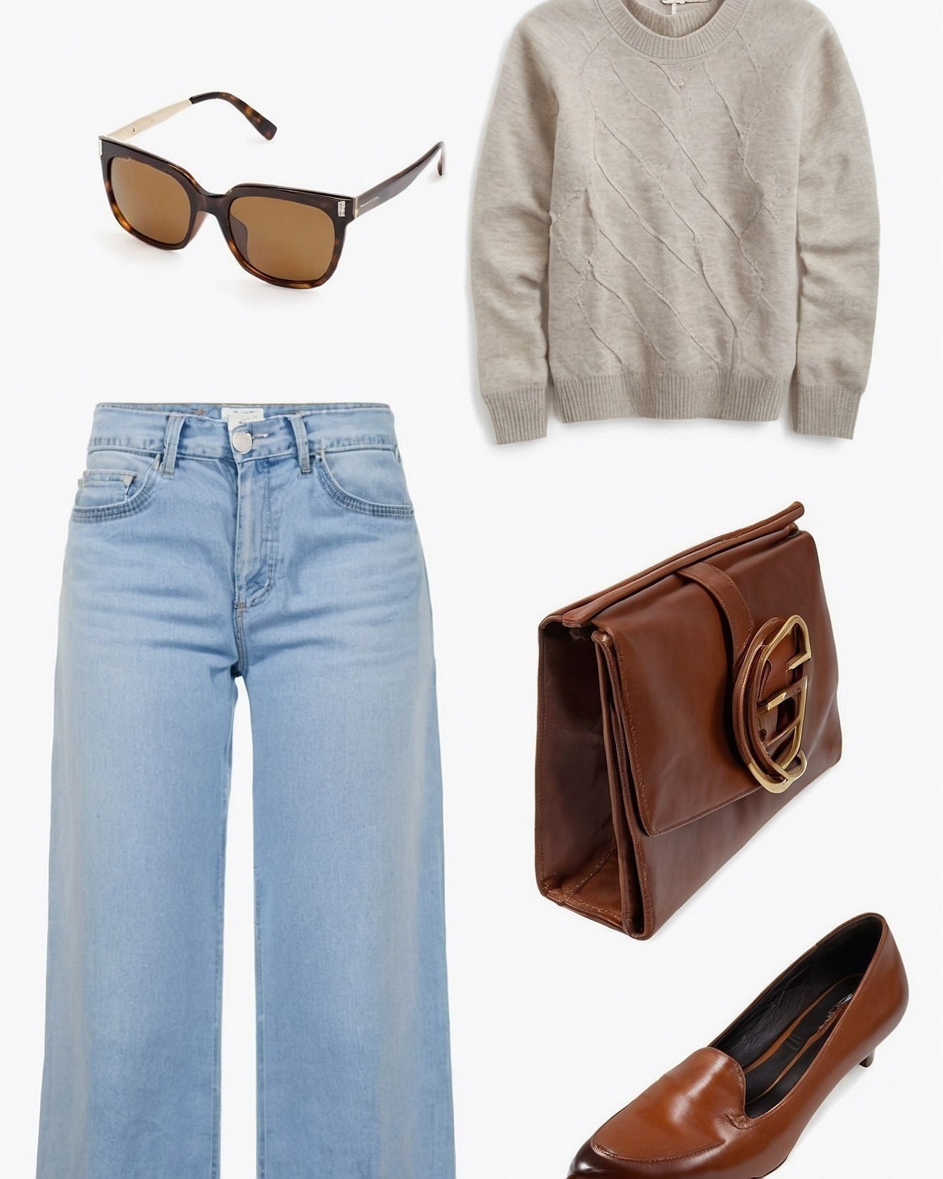 A Soft Sweater and Wide-Leg Denim Canvas