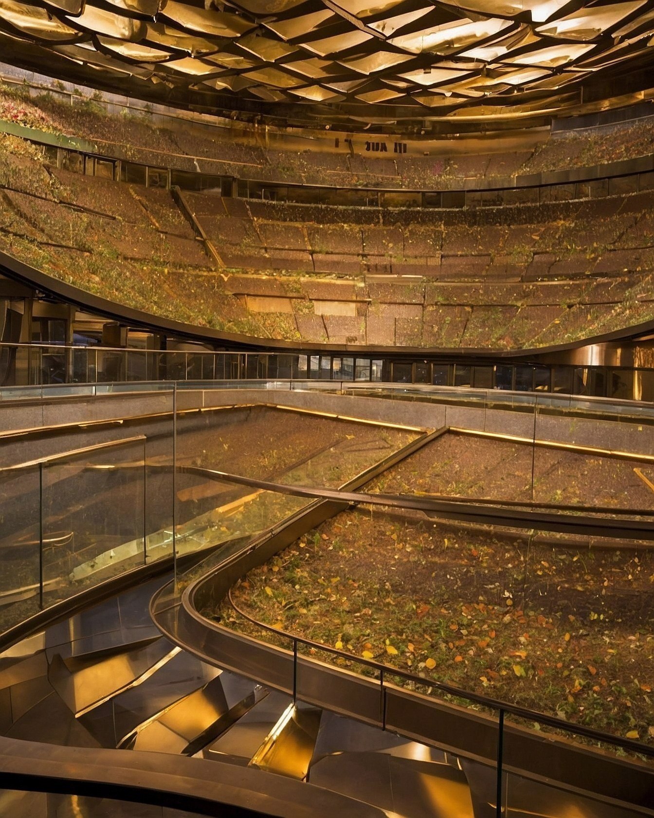 A Circular Auditorium Draped in Greenery