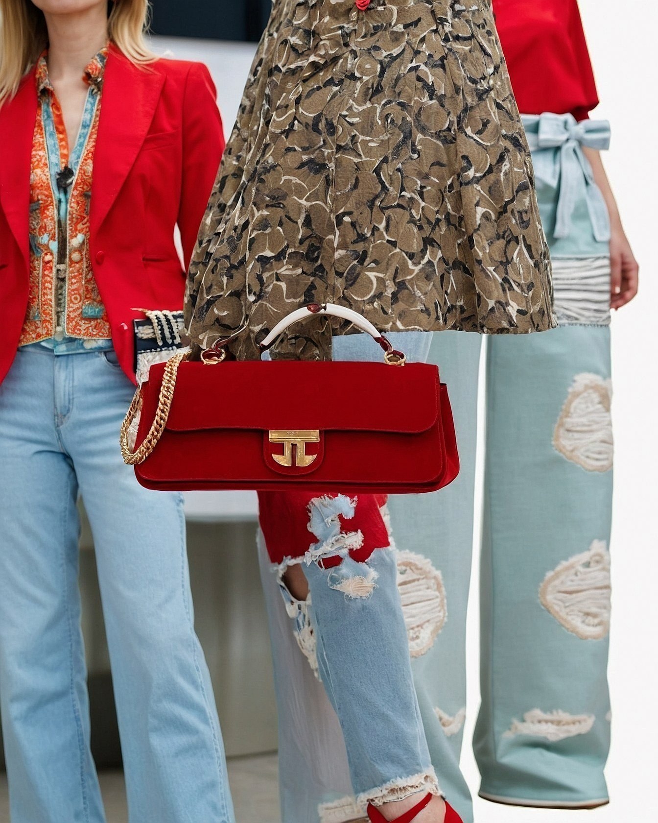 How is this look blending casual and polished?