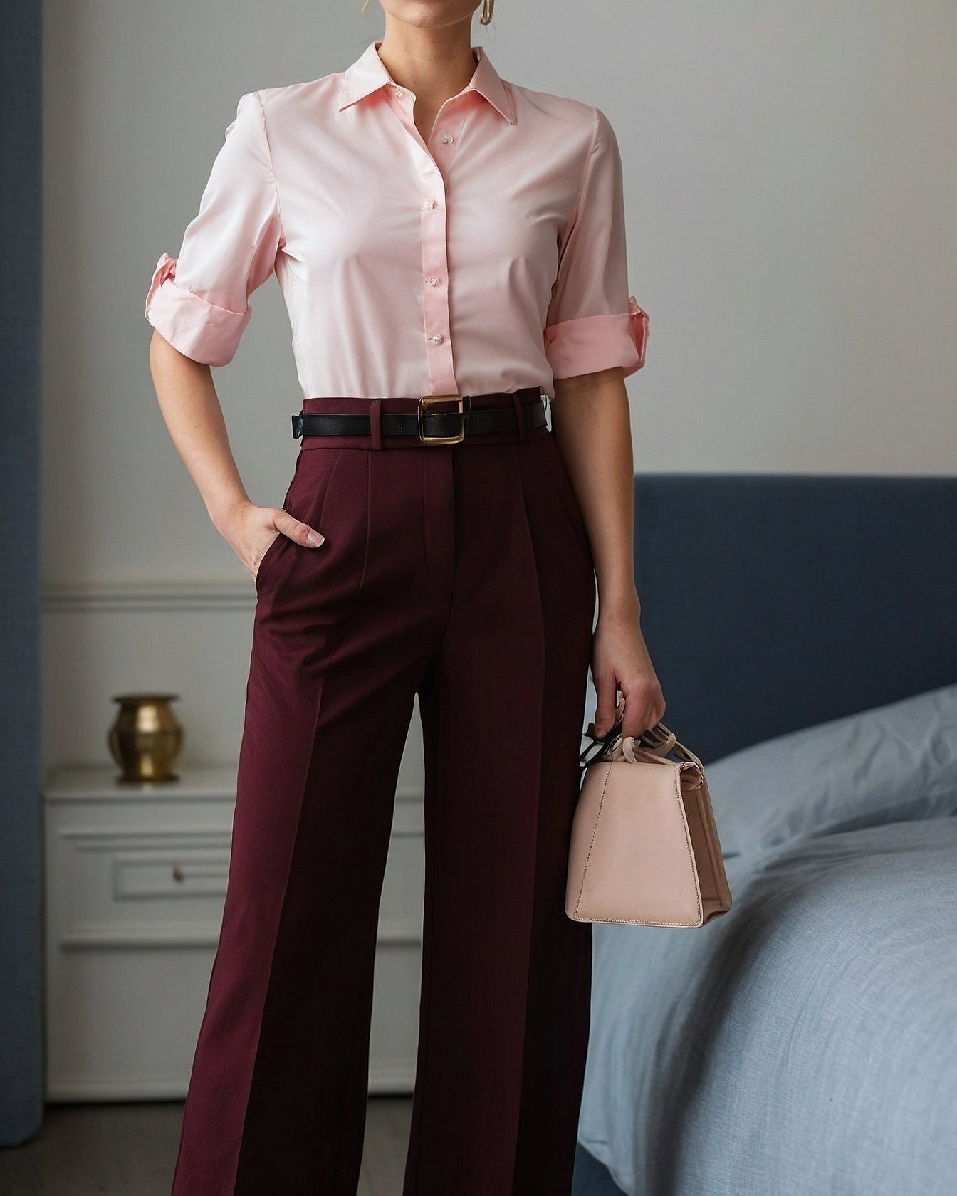Subtle Satin and Wide-Legged Pants