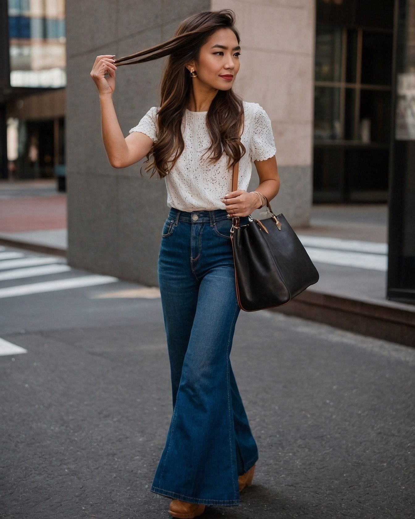 What makes this denim look so striking?