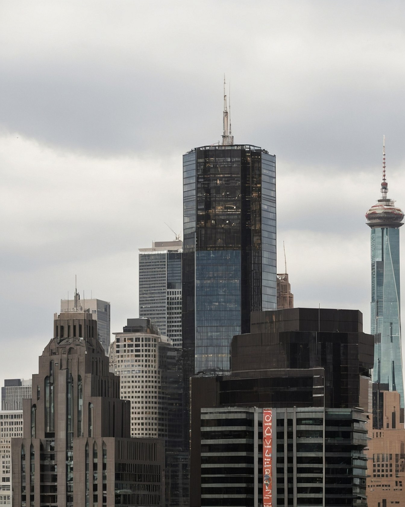 Modern Skyline Architectural Forms Under a Cloudy Sky