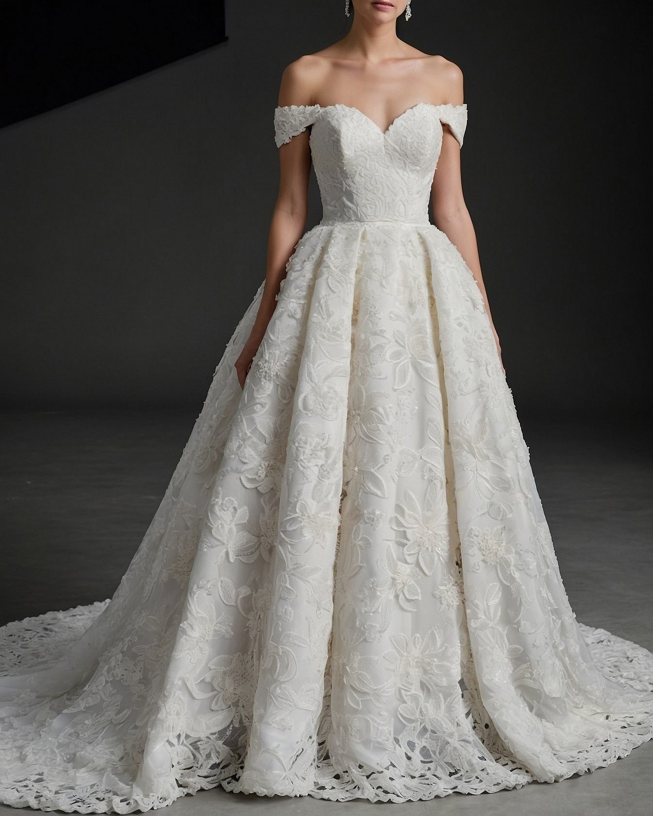 What makes this voluminous gown so romantic?