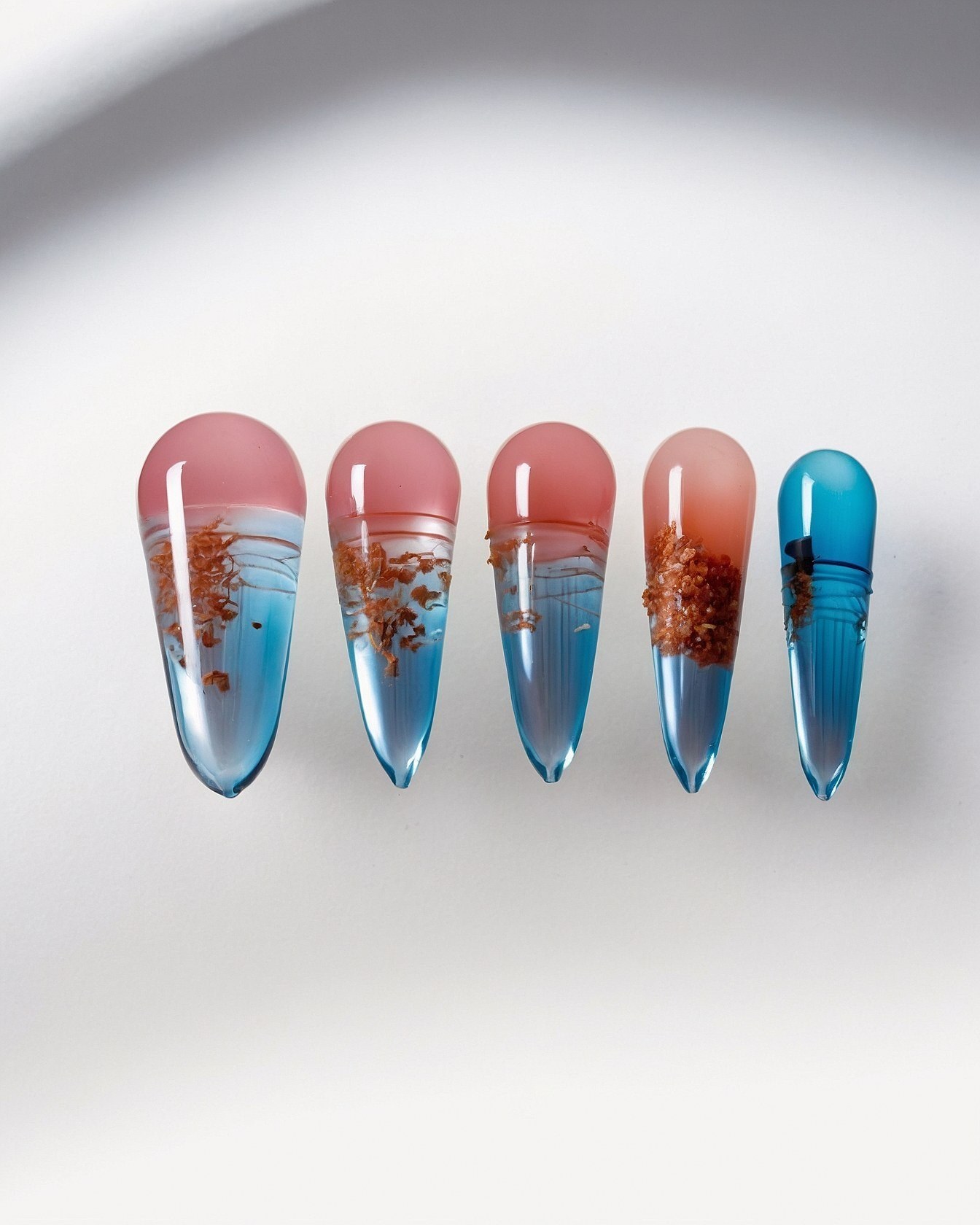 Abstract Ocean Gradient Almond Press-Ons