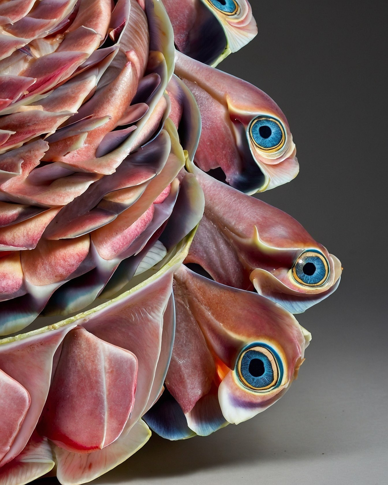 Close-up of Sculptural Nails with 3D Petal Details