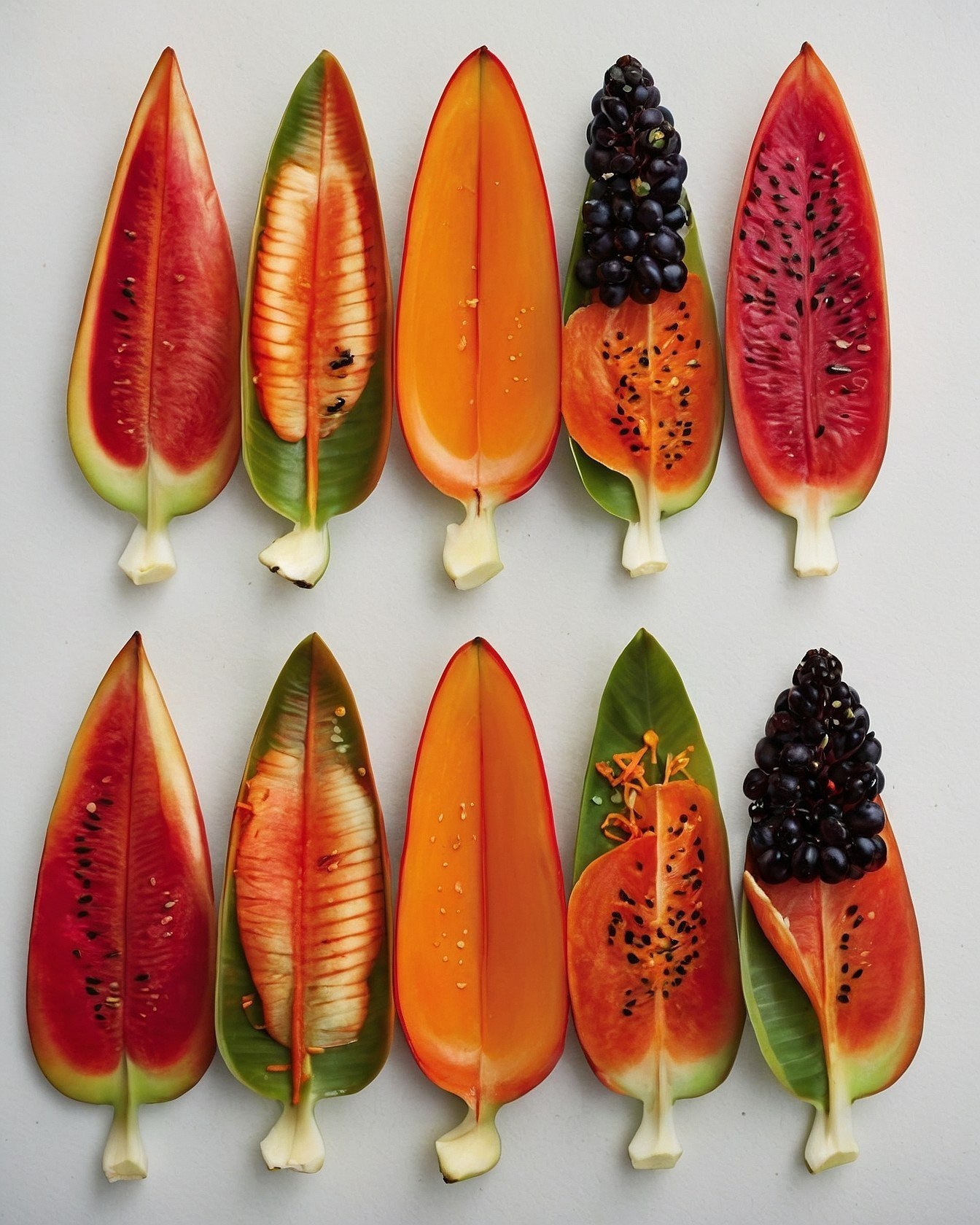 What makes these fruit slices so striking?