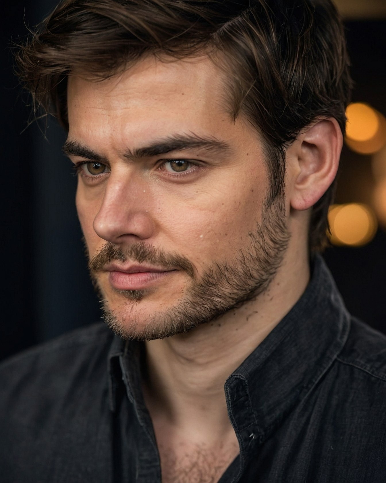 The Shadowed Look of a Charcoal Button-Down