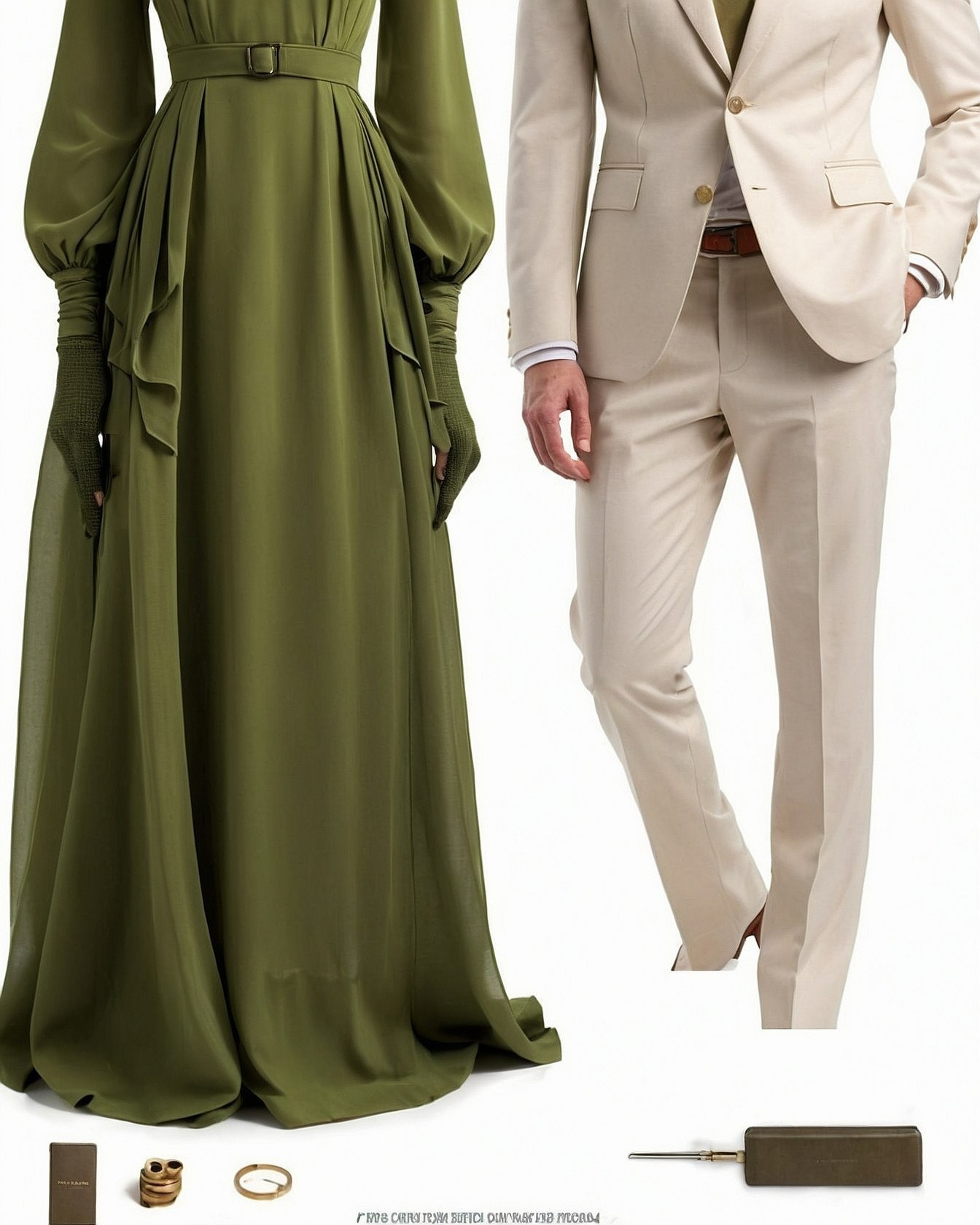 Effortless Ensemble of Olive and Cream Tones
